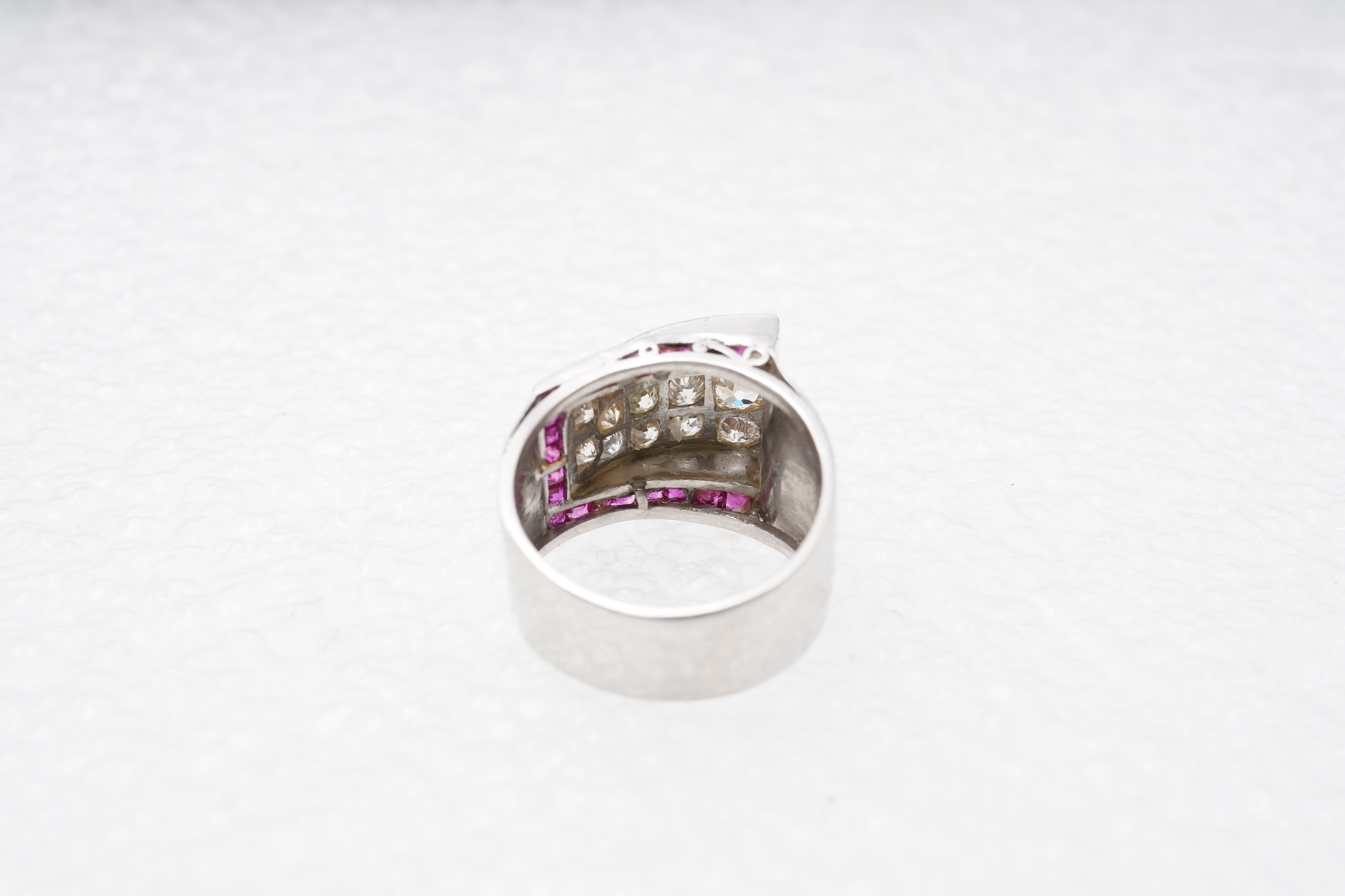 A Retro ruby and diamond ring, circa 1940